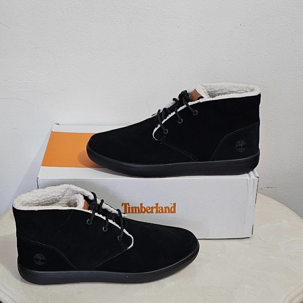 Timberland Ashwood Park Warm Lined Chukka Boot Black Suede Men's Size 10.5